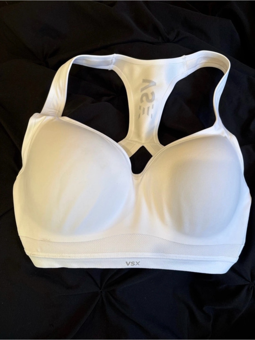 VSX White Padded Racerback Sports Bra with Molded Cups